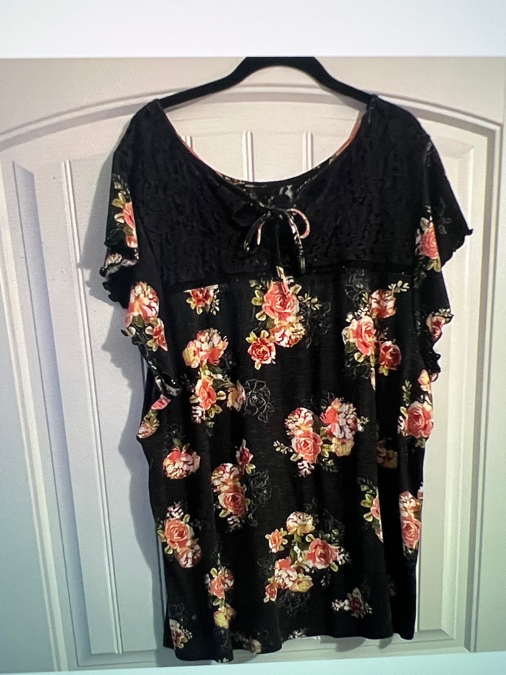 Torrid floral Tunic Lace neck Top - Picture 6 of 6